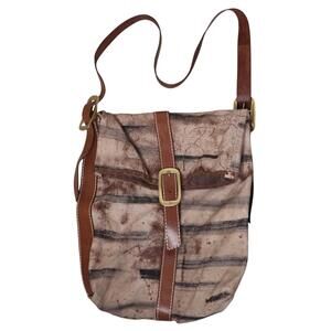 Y2K Brown Leather Crossbody Bag 